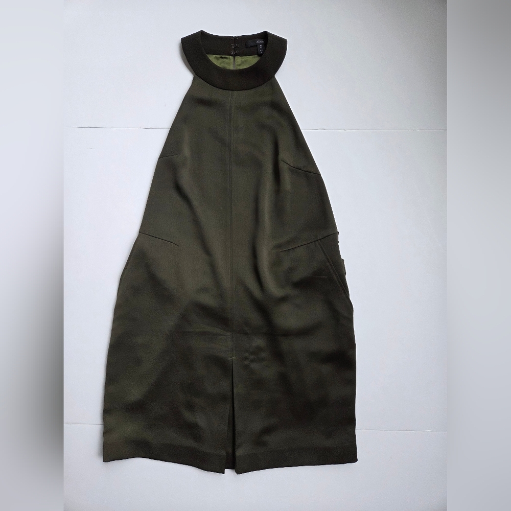 AQ/AQ Olive Green Halter Mini Dress 6
